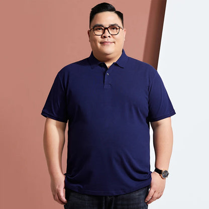Men Plus Size Polo Shirt Oversized 6XL 7XL Summer Short Sleeve T Shirts Black Loose Male Shirt