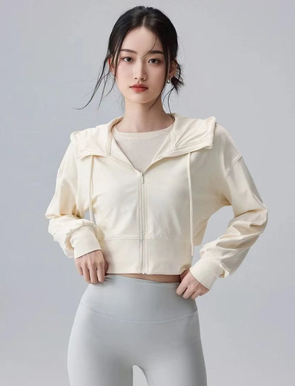 Hooded casual jacket women's outdoor loose sports jacket
