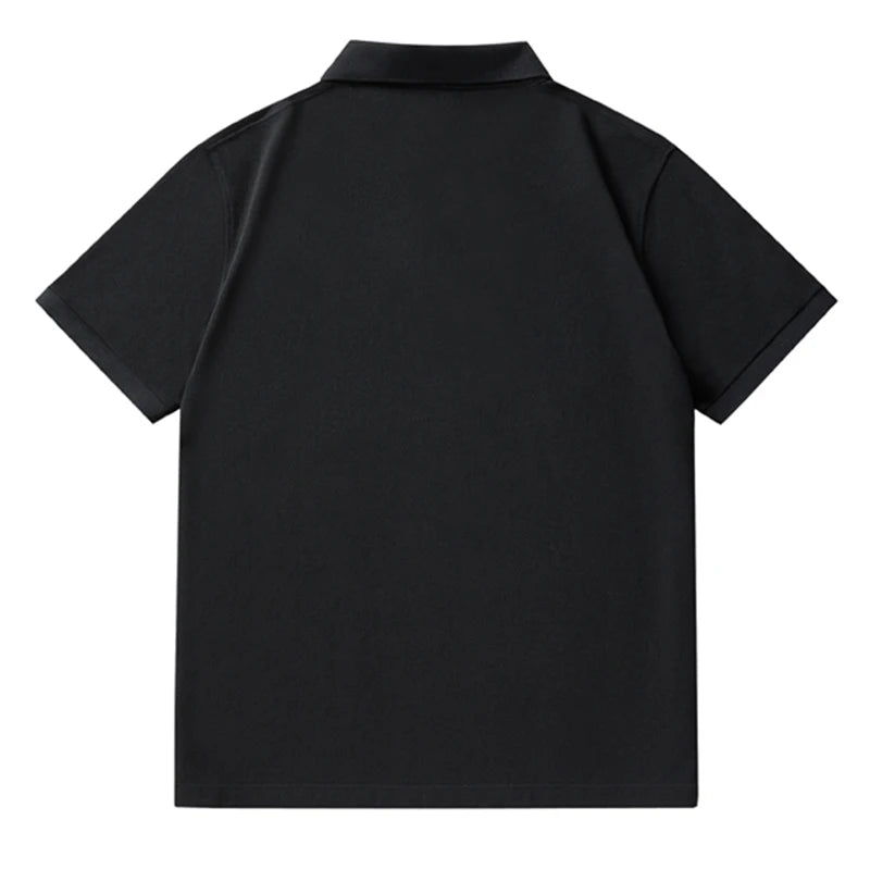 Men Plus Size Polo Shirt Oversized 6XL 7XL Summer Short Sleeve T Shirts Black Loose Male Shirt