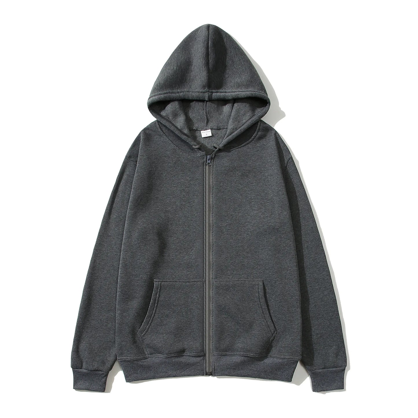 Oversize Women Hoodies Casual Solid Zip Up Hooded Sweatshirt Harajuku Korean Loose Couple Hoodie Jacket Coat Streetwear