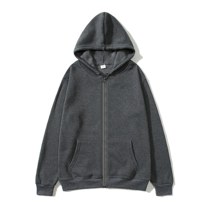 Oversize Women Hoodies Casual Solid Zip Up Hooded Sweatshirt Harajuku Korean Loose Couple Hoodie Jacket Coat Streetwear