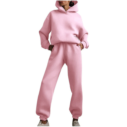 JMMSlmax 2 PC Sweatsuit Set Men Women Oversized Long Sleeve Hoodie Pullover Sweatshirt Sweatpants Tracksuit Jogger Sweatpants