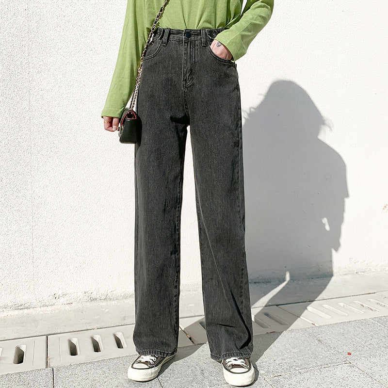 High Waist Wide Leg Jeans for Women - Loose Fit Pants