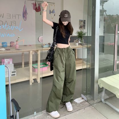 High Waist Wide Leg Streetwear Jogger Pants for Women