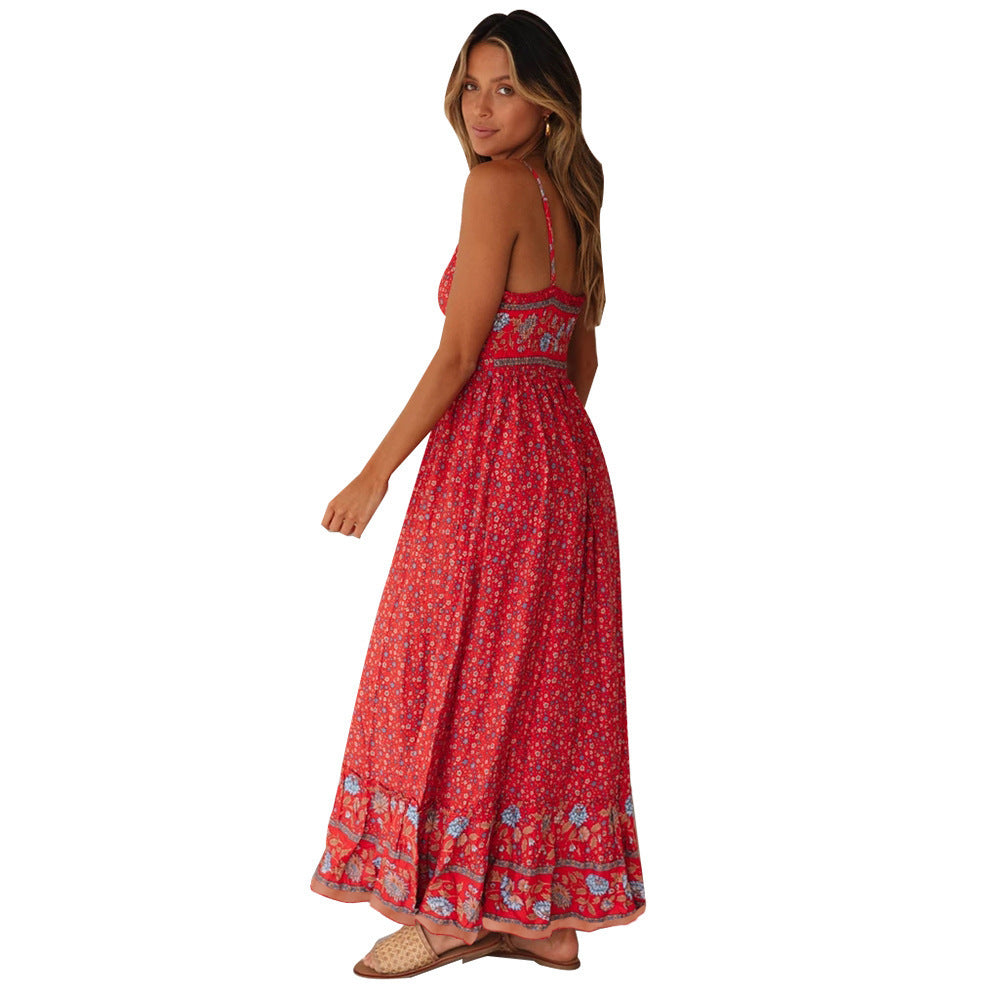 Summer Bohemian Floral Maxi Dress for Women