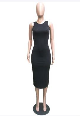 Summer Patchwork Sleeveless Dress for Women