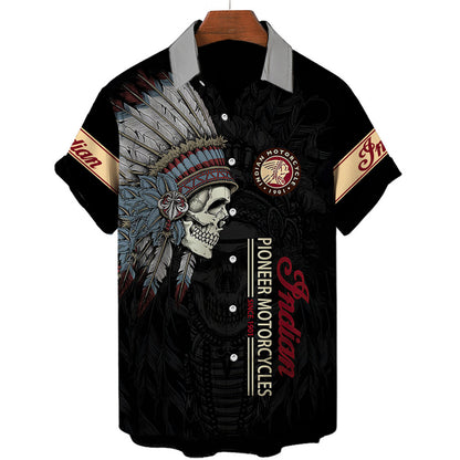 Men's Beach Short Sleeve Hawaiian Shirt - Summer Print