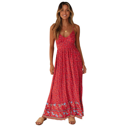 Summer Bohemian Floral Maxi Dress for Women